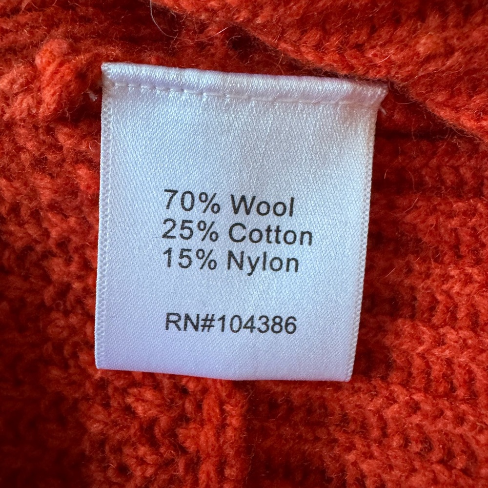 Garnet Hill Orange Sweater Size Medium - Picture 5 of 8